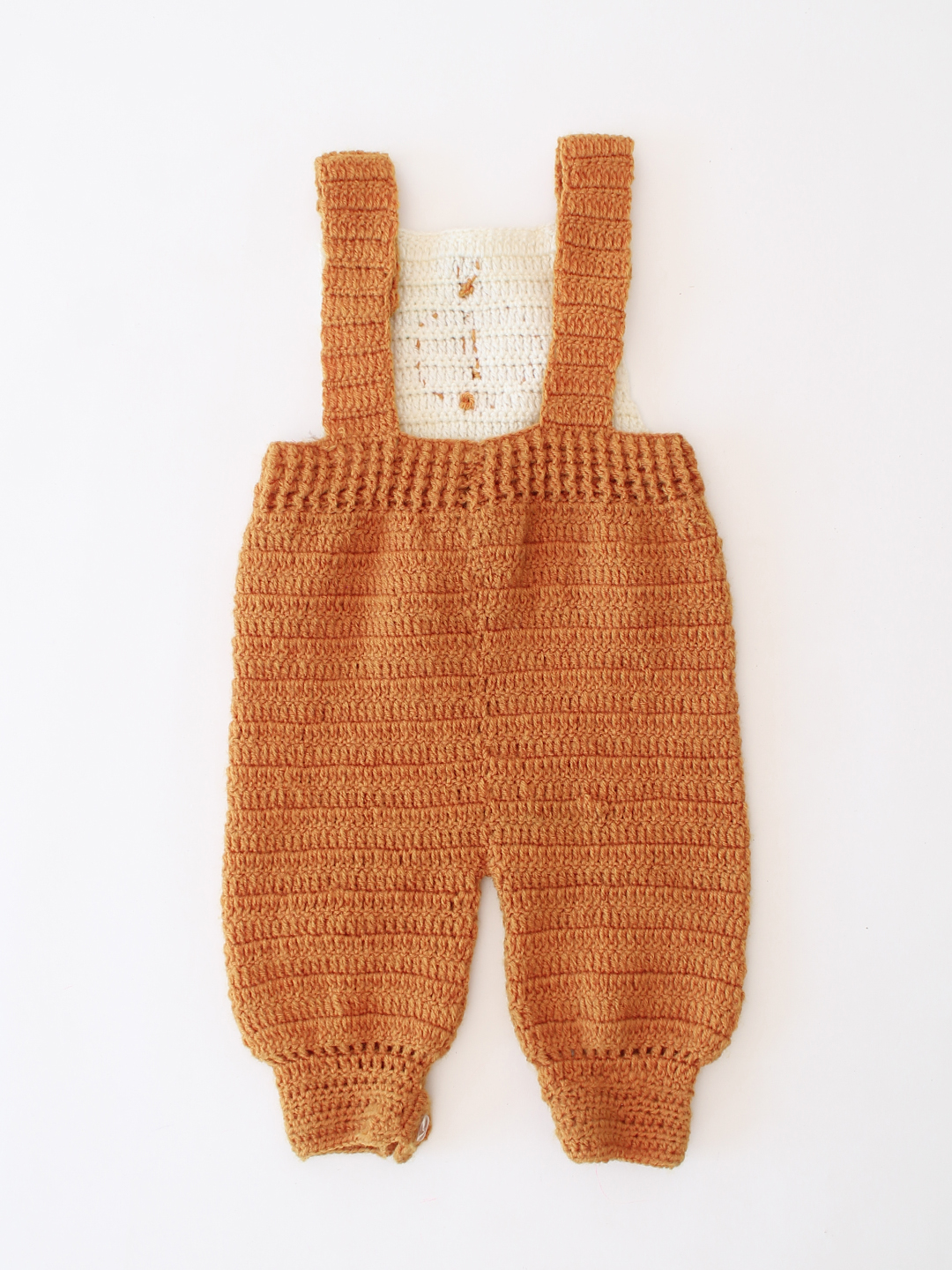 Woonie Crochet Pumpkin Design Dungaree - Mustard