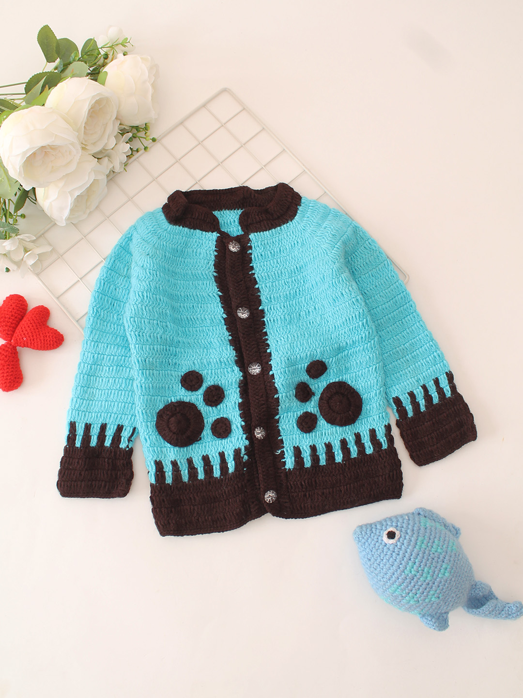 Paws DesignCardigan - Blue