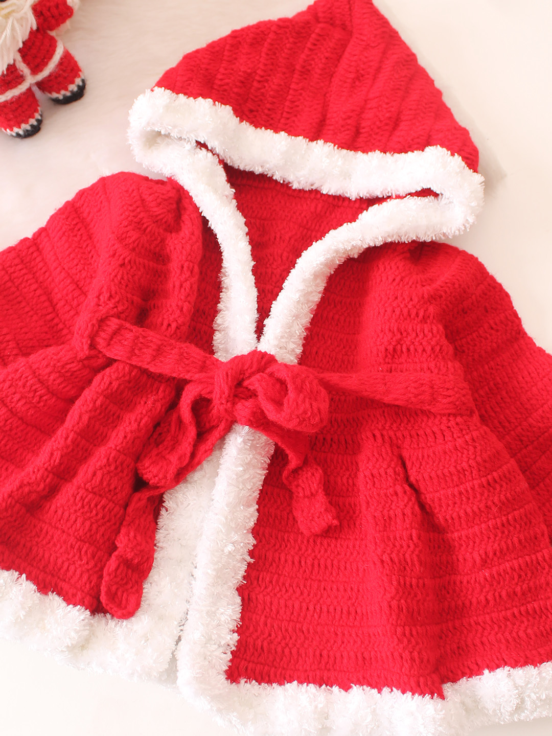 Faux Fur Detailed Hooded Christmas Blazer - Red