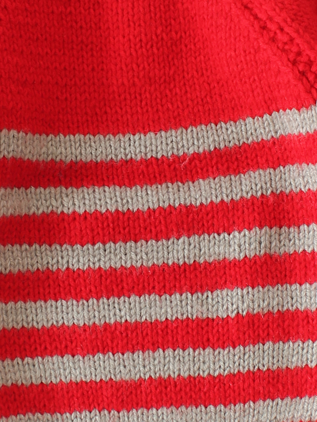 Striped Raglan Sleeve Pullover - Red