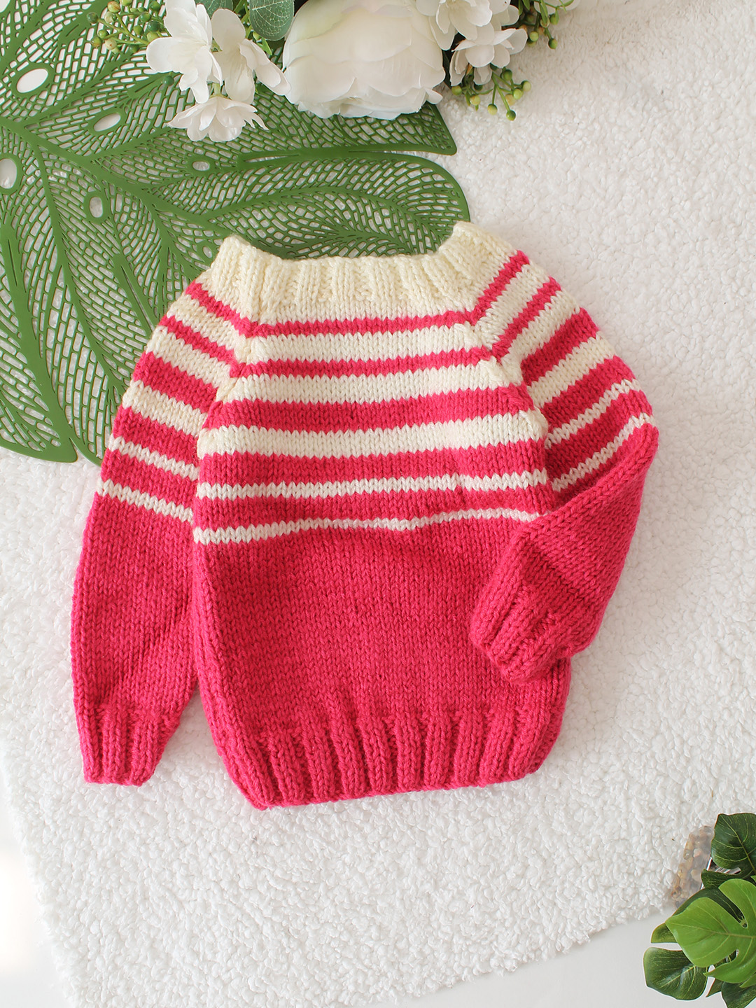 Striped Baby Cardigan - Pink