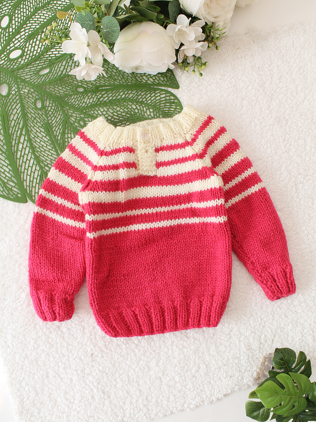 Striped Baby Cardigan - Pink