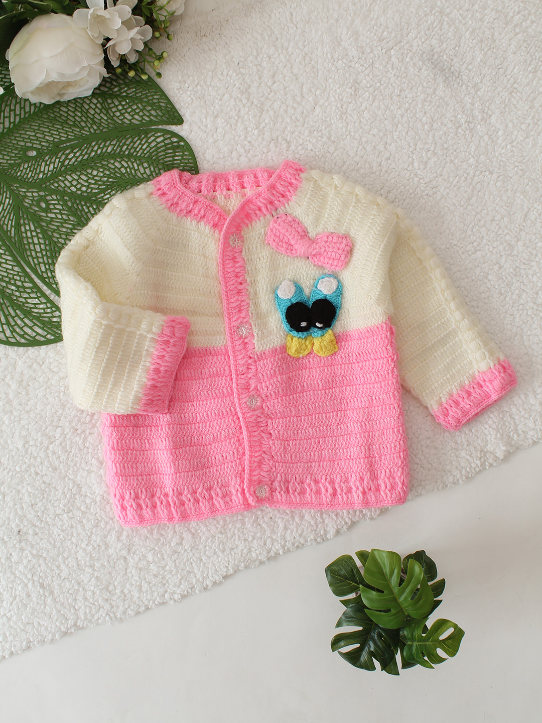Duck Eyes Designed Cardigan - Pink