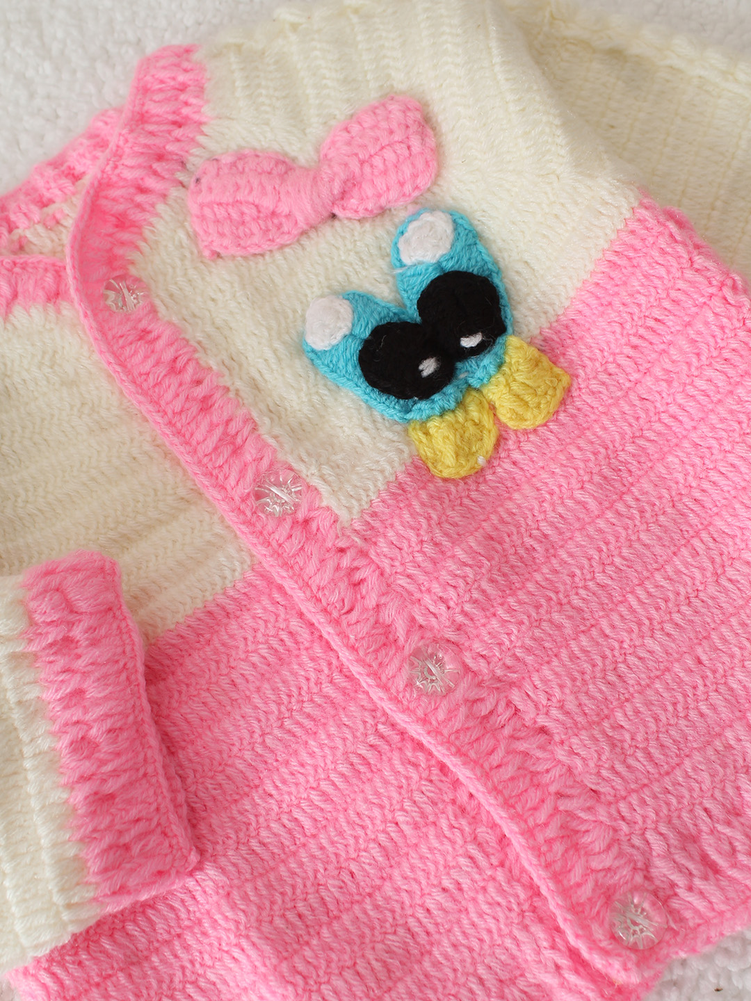 Duck Eyes Designed Cardigan - Pink