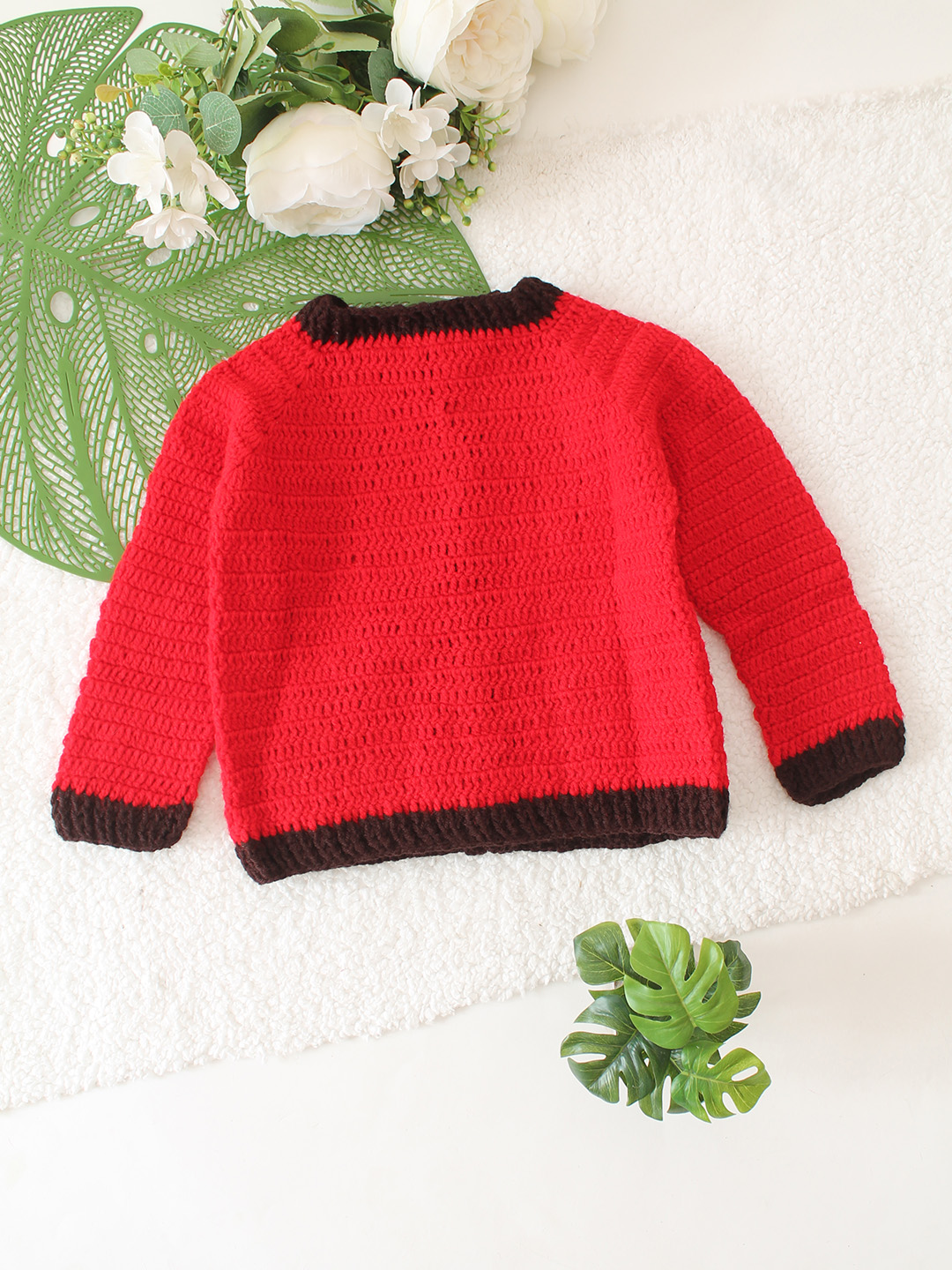 Floral Cardigan with Pocket Detail - Red