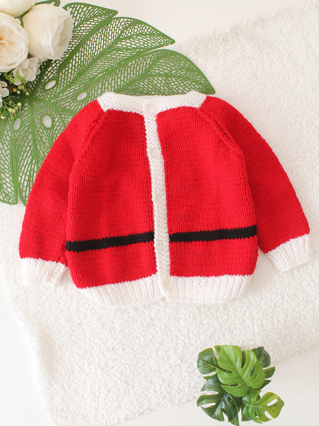 Christmas Theme Cardigan - Red