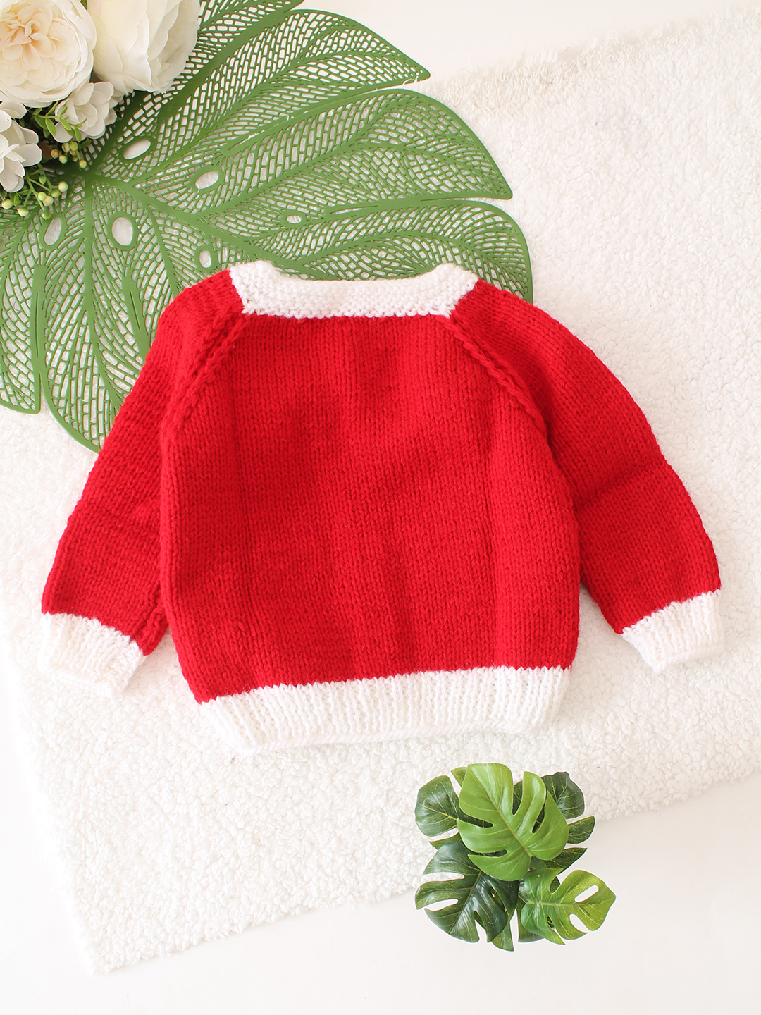 Christmas Theme Cardigan - Red