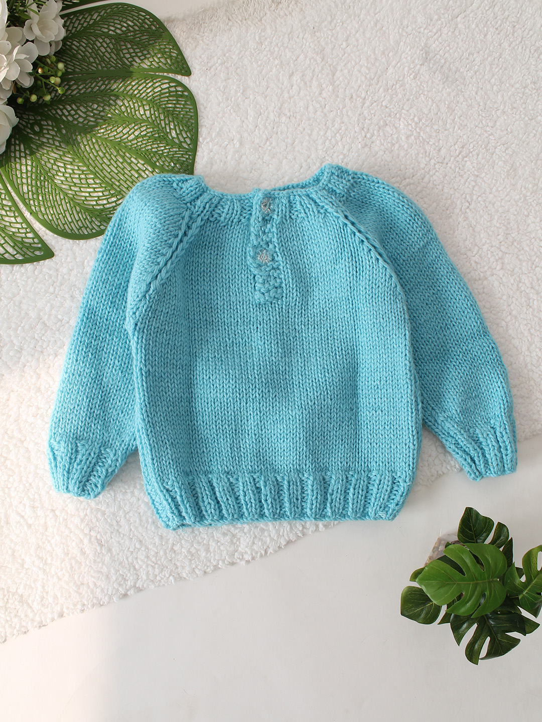 Butterfly Designed Pullover - Blue