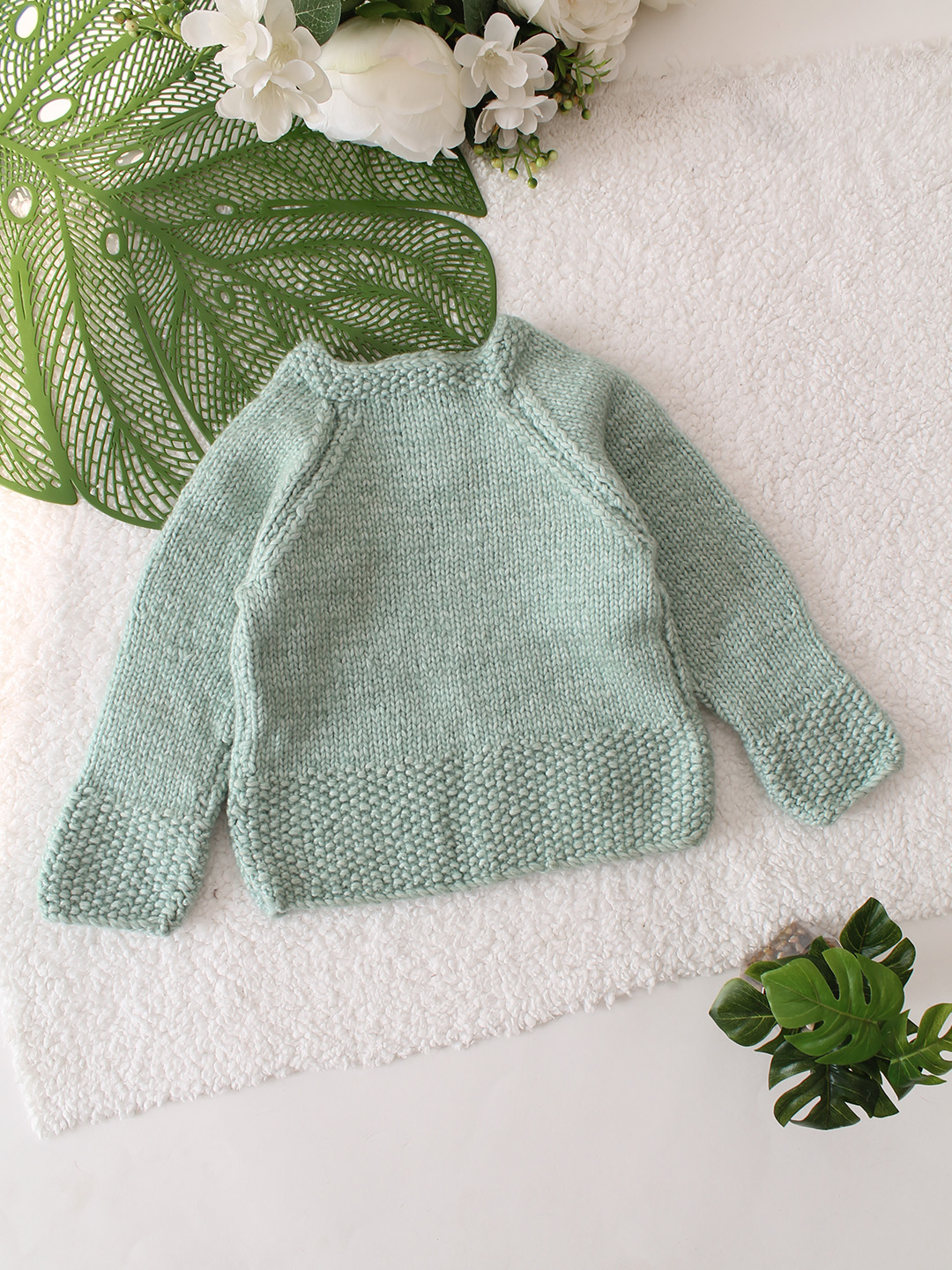 Raglan Sleeve Sweater - Pista Green