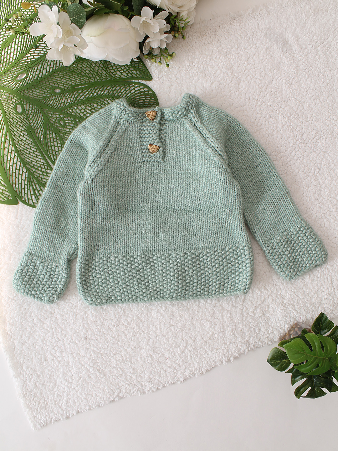 Raglan Sleeve Sweater - Pista Green