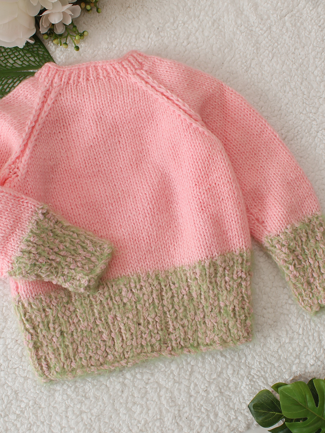 Furry Hem Sweater - Pink
