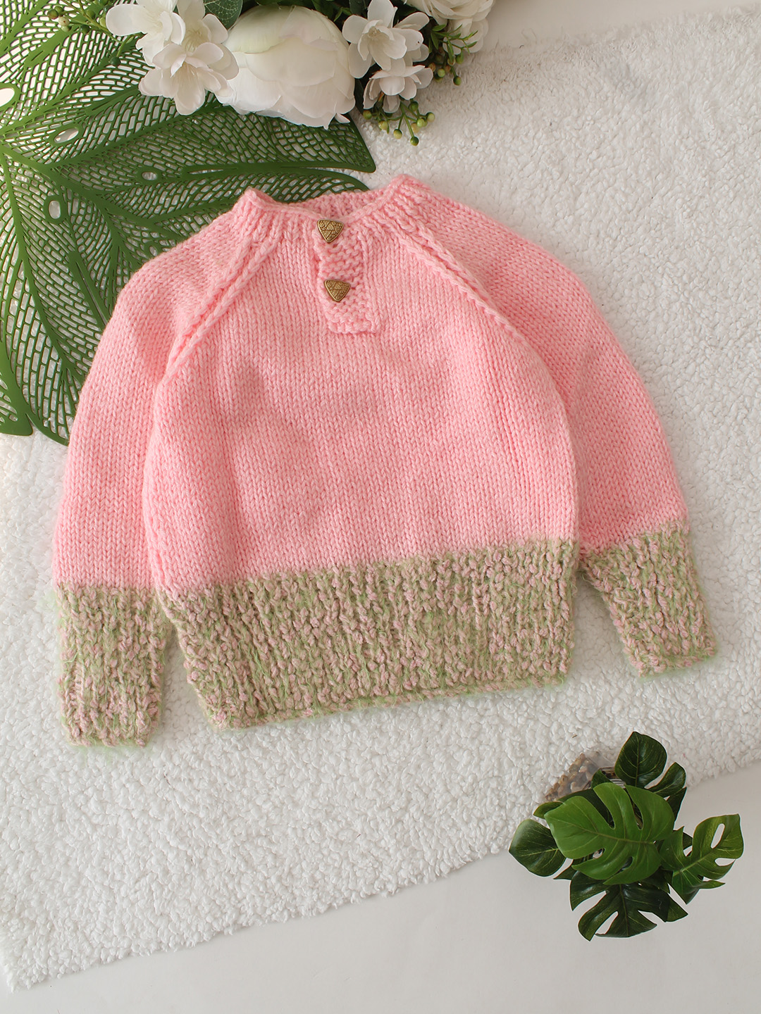 Furry Hem Sweater - Pink