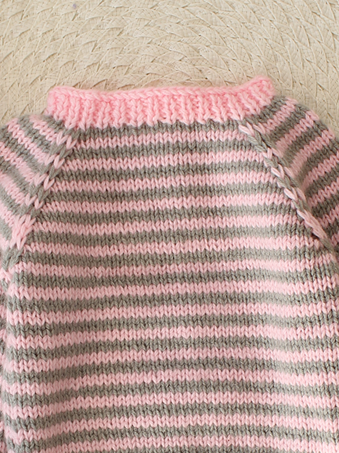 Striped Handknitted Sweater - Pink