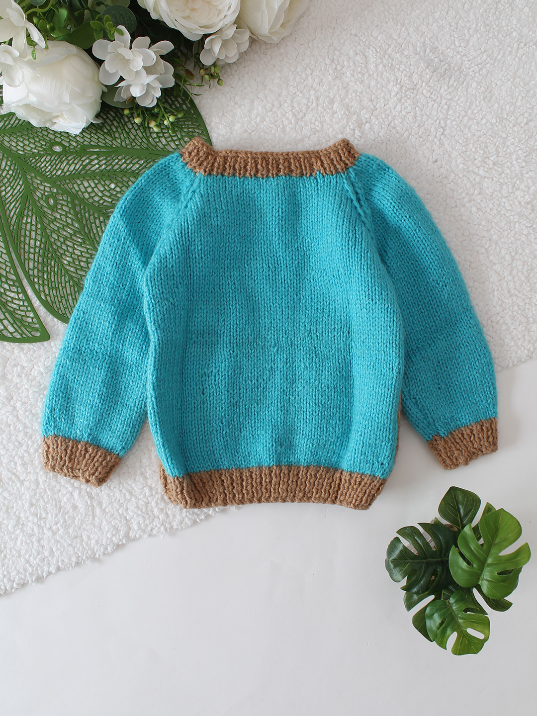 Lighthouse and Boat Designed Sweater - Blue