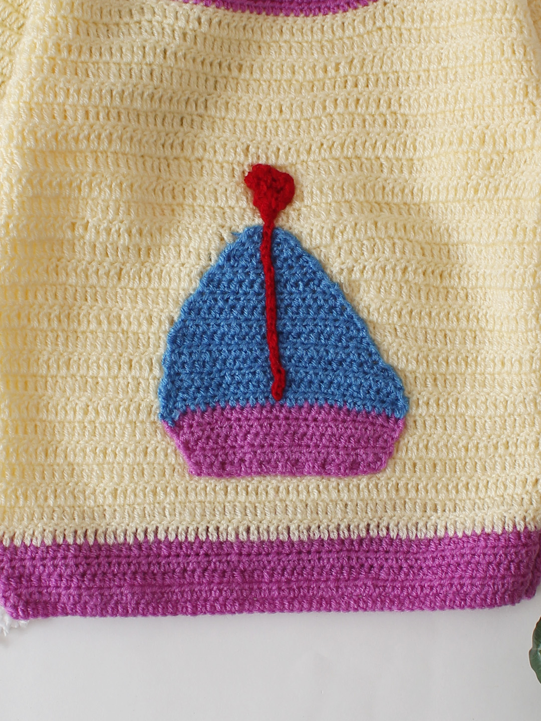 Ship Designed Crochet Sweater - Cream