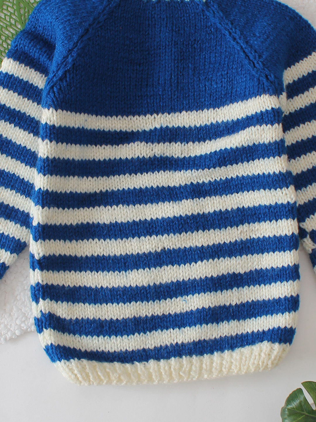 Striped Handknitted Sweater - Blue