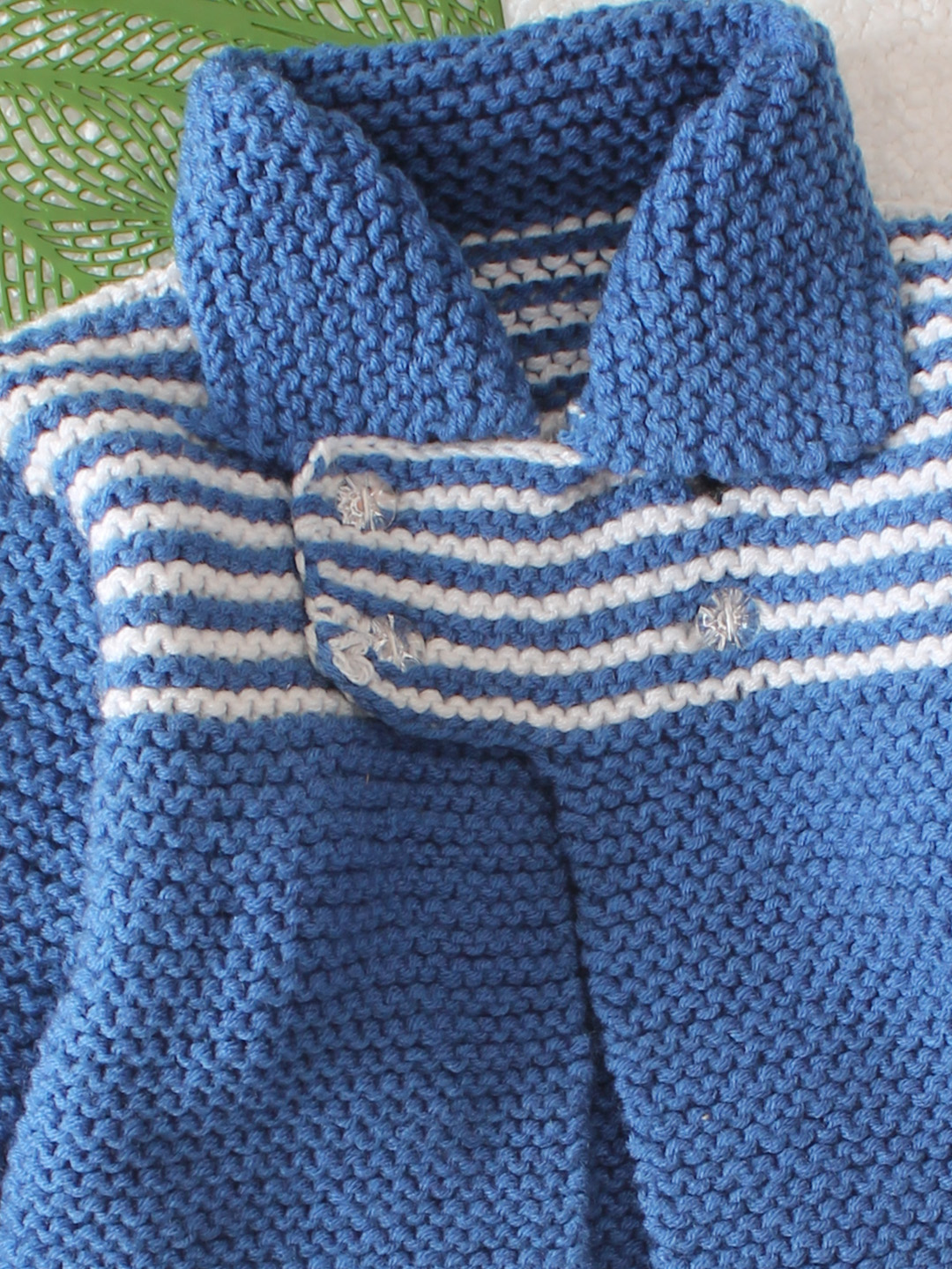Collar Detalailed Front Openable Cardigan - Blue