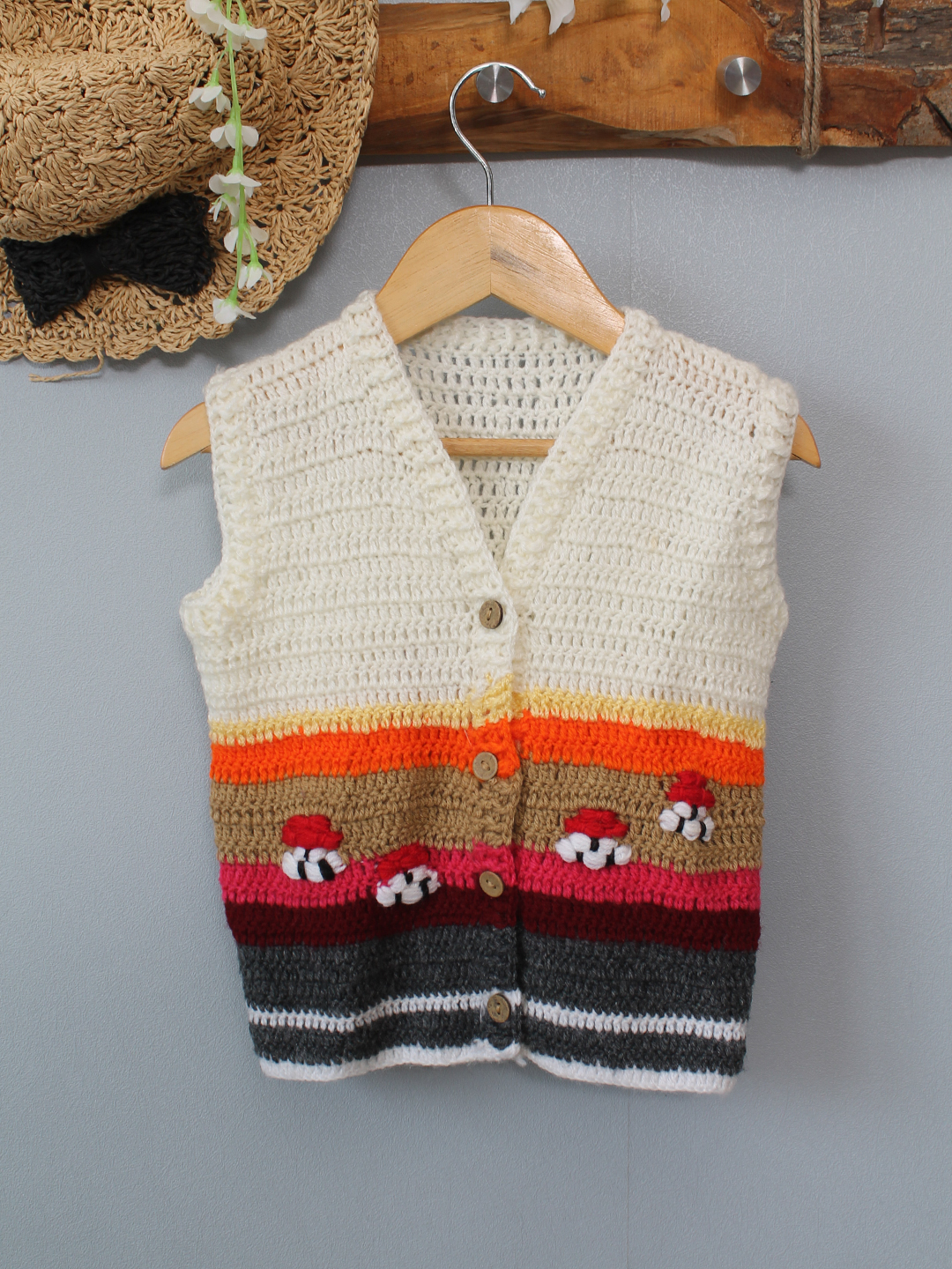 Landscape Designed Cardigan - Butter Cream