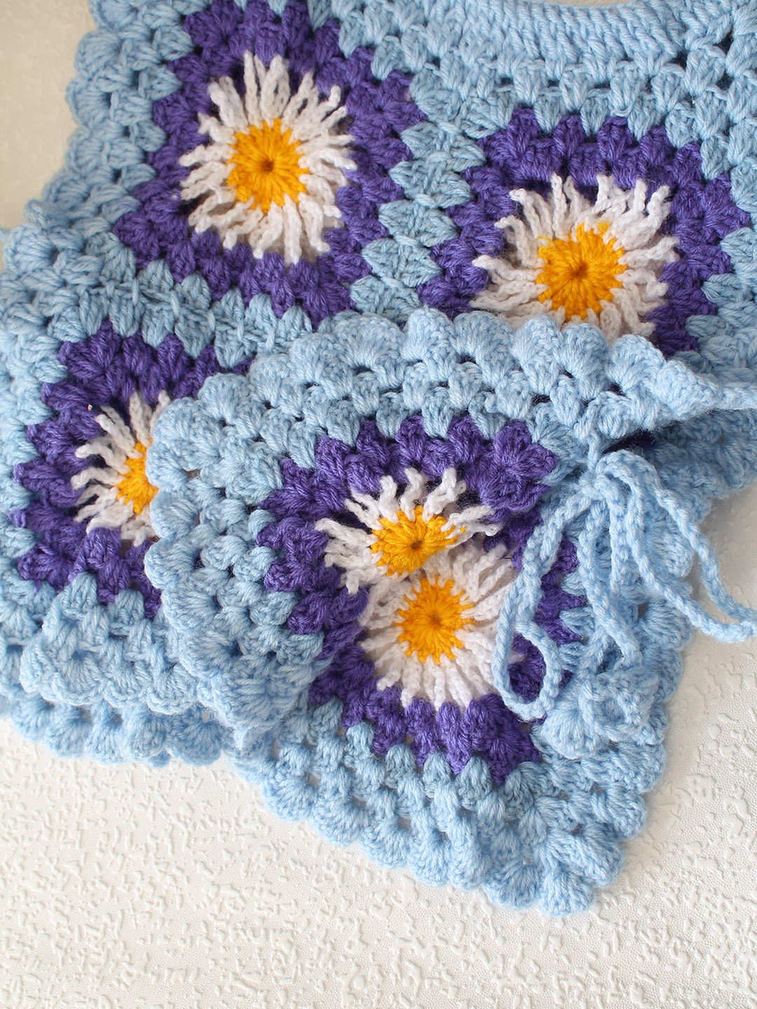 Daisy Side Tie- Knot Sweater - Blue