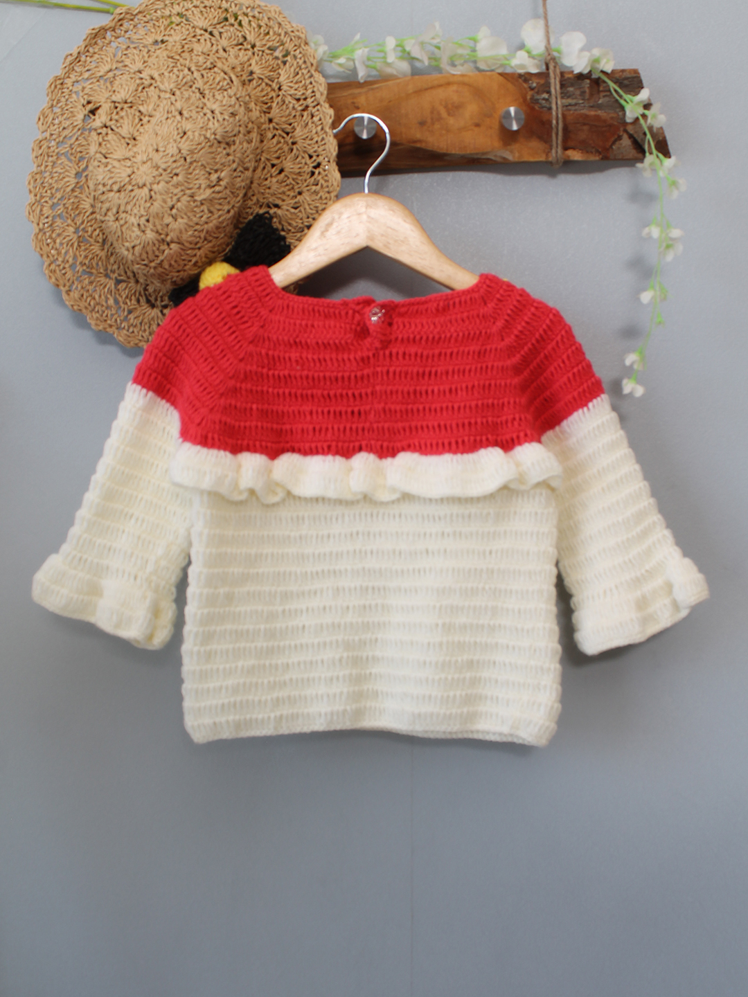 Woonie Crochet Colorful Pom Poms - Red