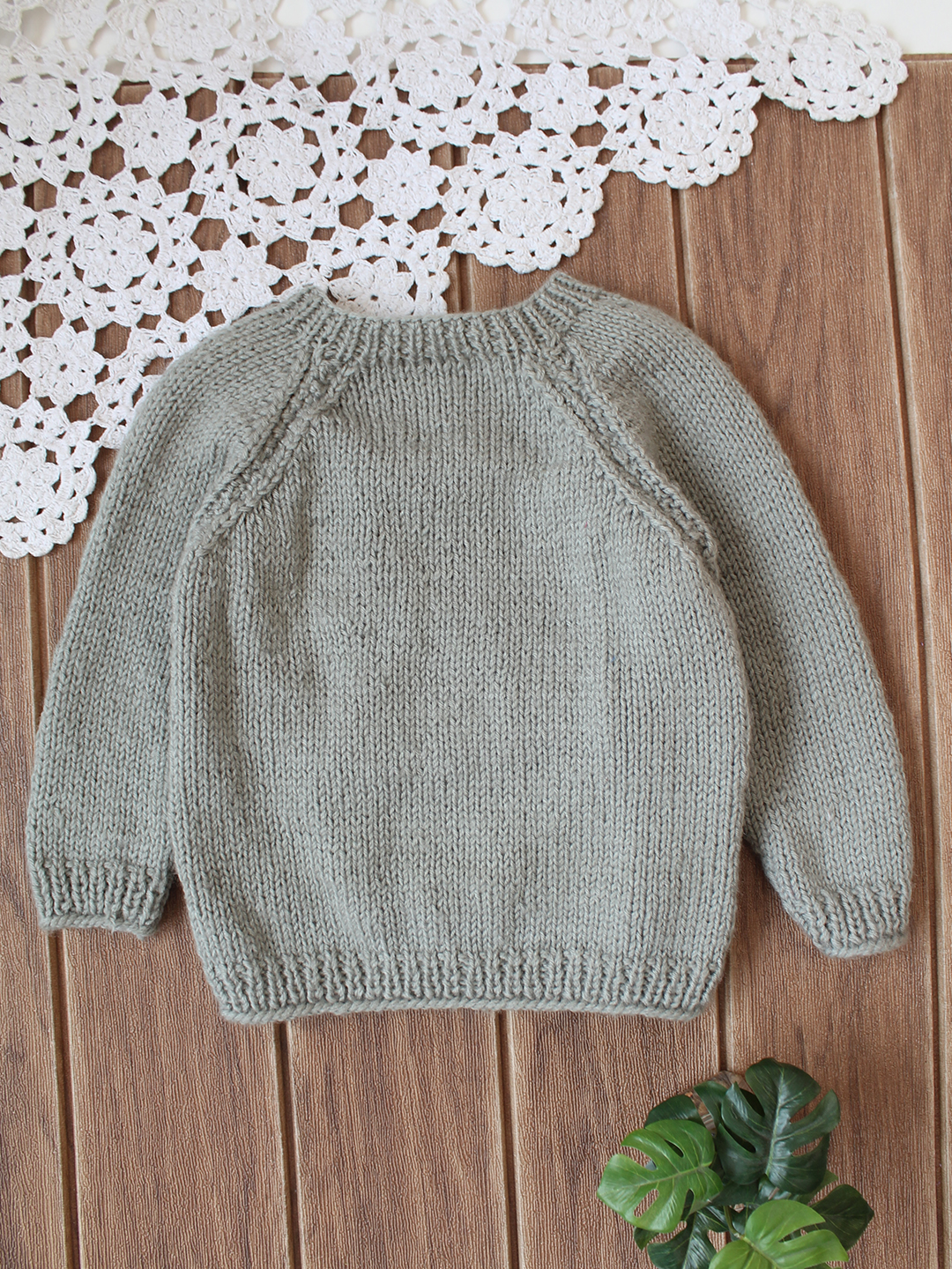 Floral Embriodered Baby Cradigan - Grey