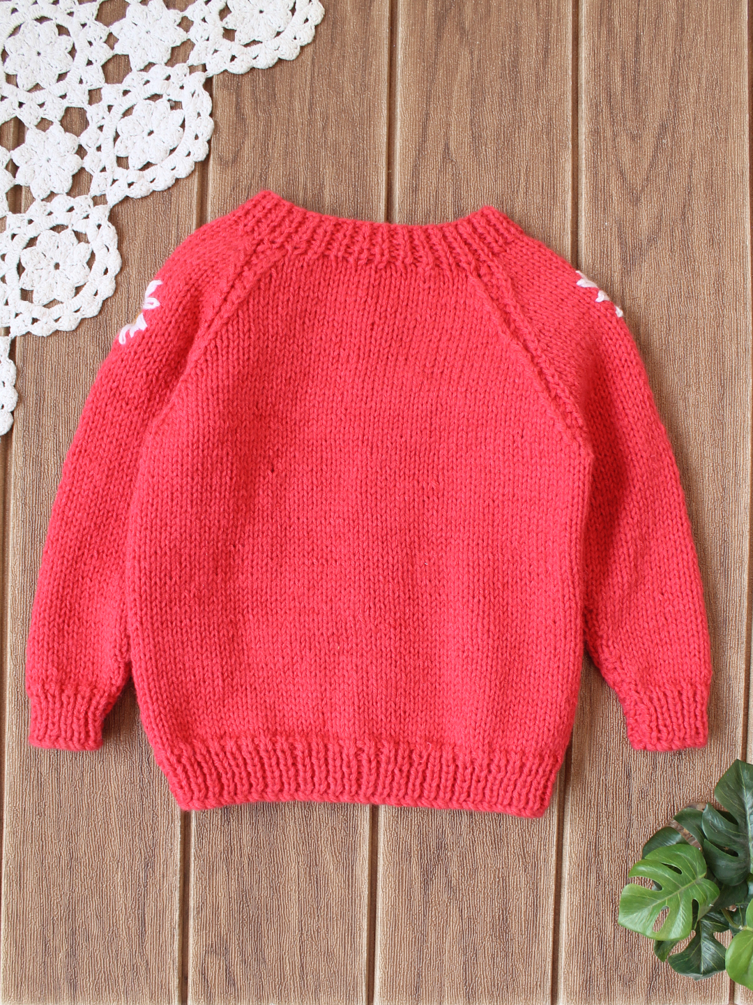 Floral Embriodered Baby Cradigan - Coral