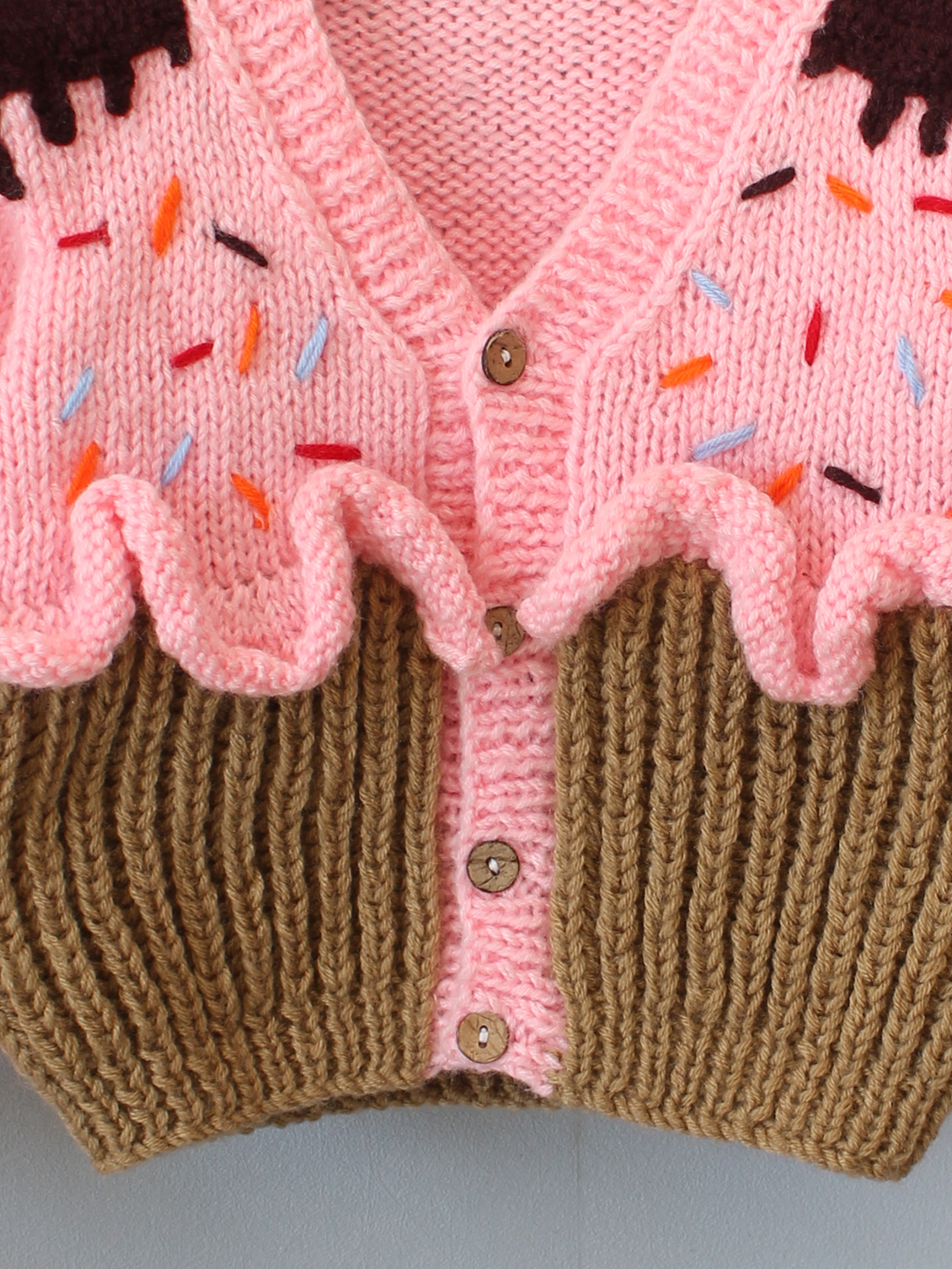 Knitted Cupcake Sweater - Pink