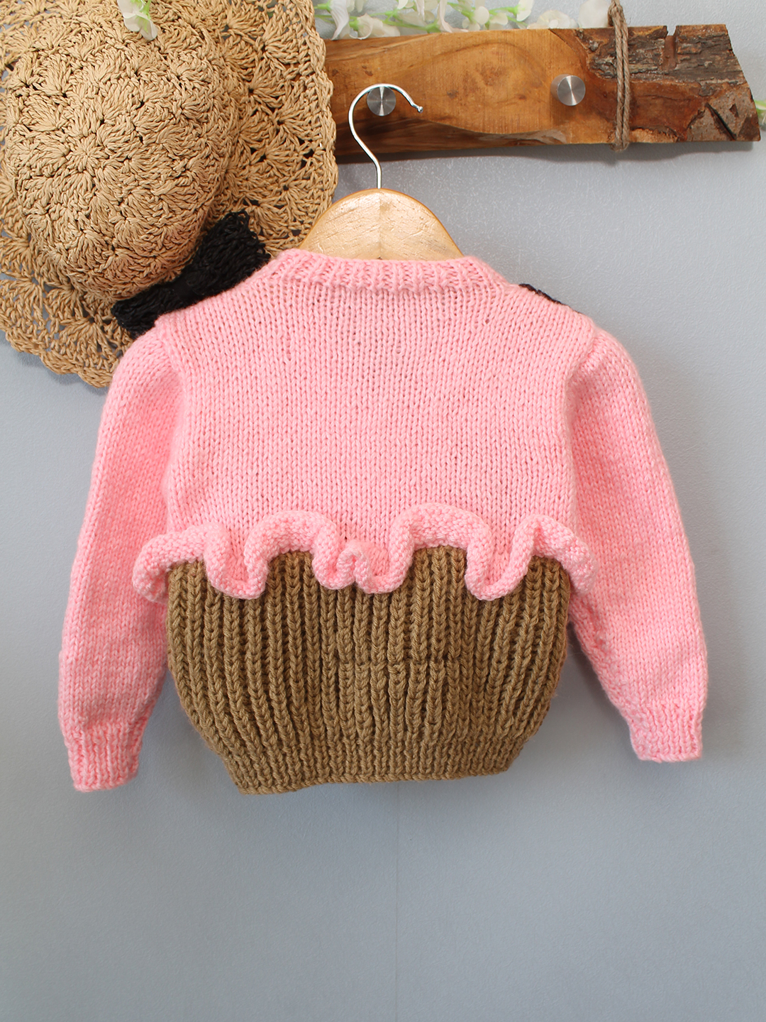 Knitted Cupcake Sweater - Pink