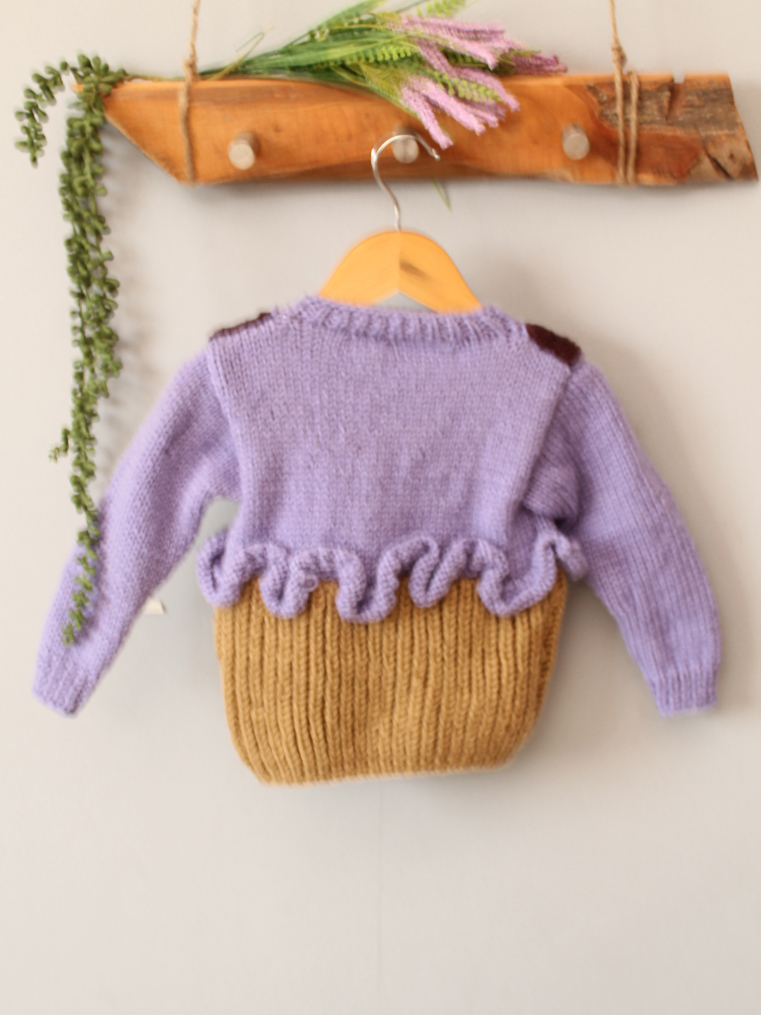 Handnitted Cupcake Sweater - Lavender
