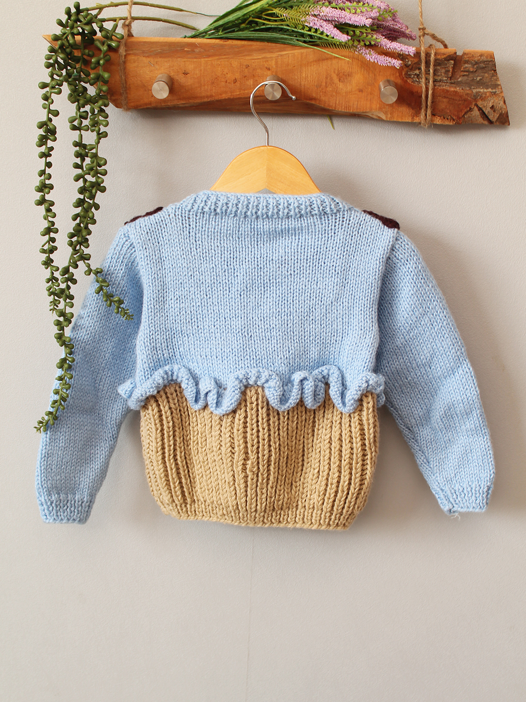 Handnitted Cupcake Sweater - Sky Blue