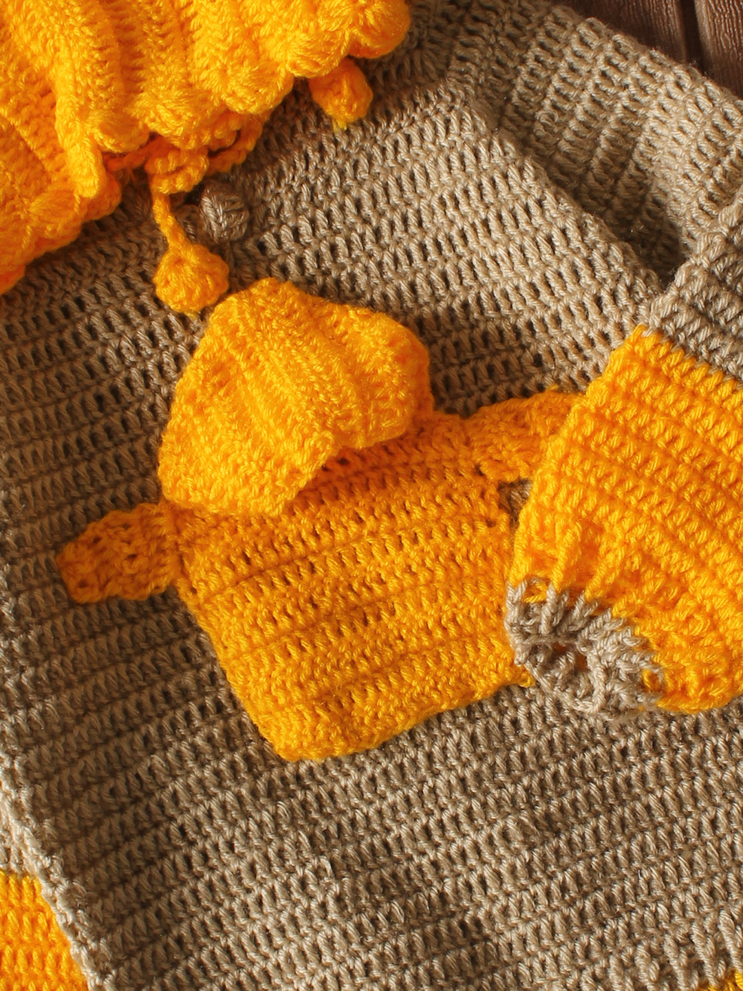 Crochet Hooded Sweater - Beige