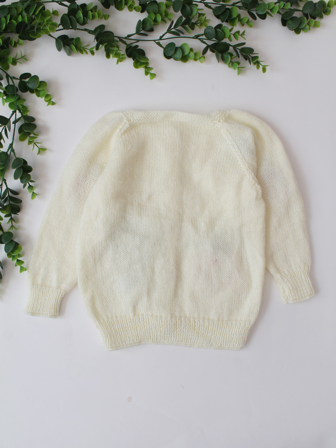Handknitted 3D Fruit Applique Sweater - Cream