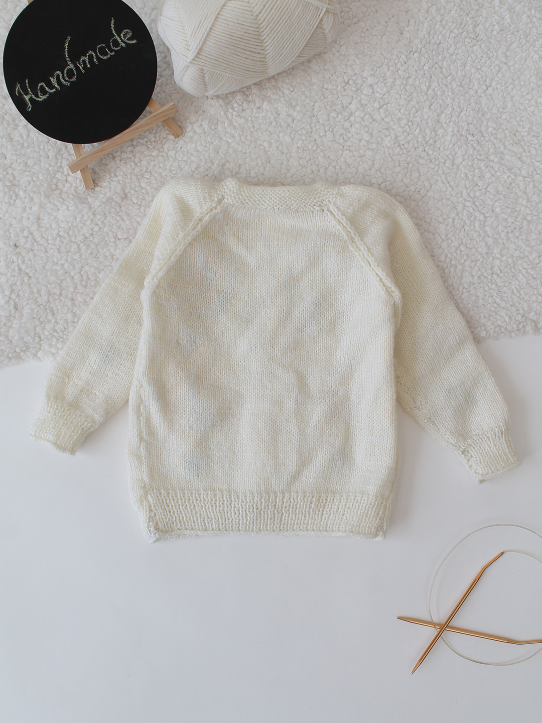 Handknitted Mushroom Sweater - Cream
