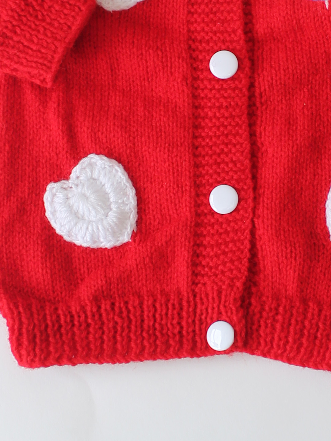 Heart Applique Newborn Sweater - Red