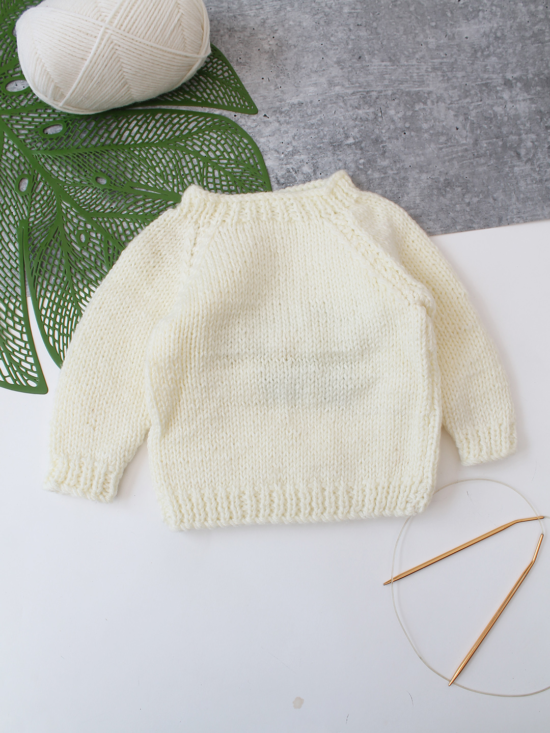 Woonie Handkintted Unicorn Pullover - Cream