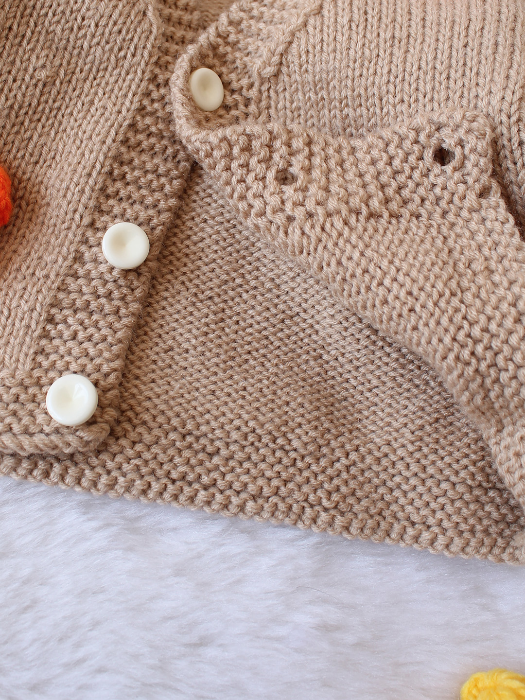 Floral Applique Sweater - Beige