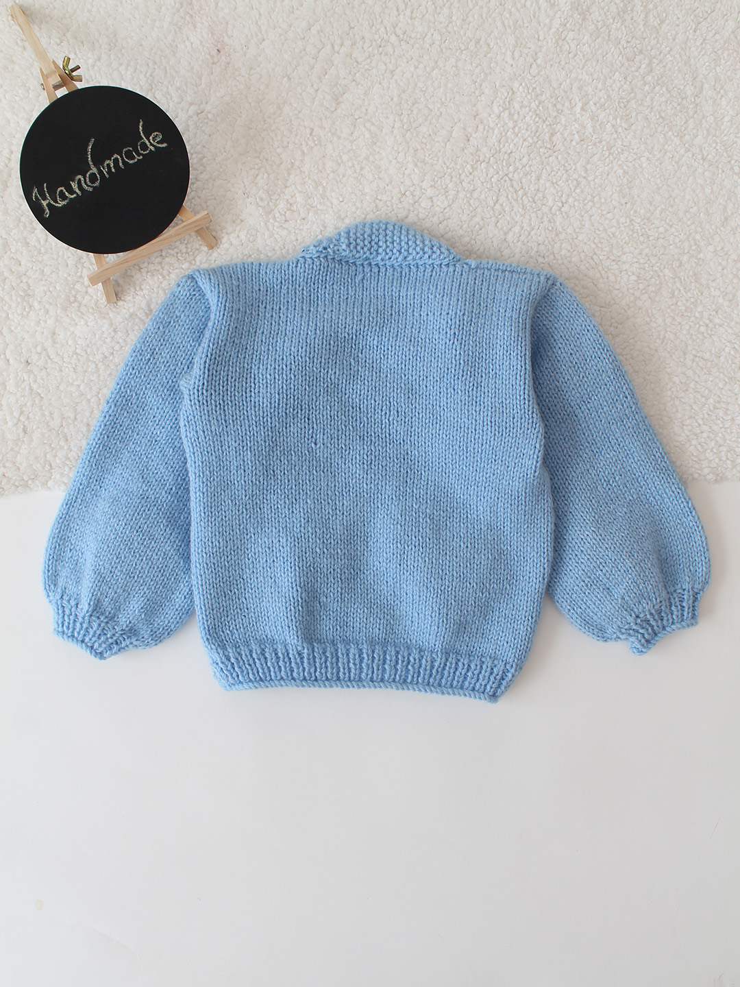 Floral Applique Sweater - Blue