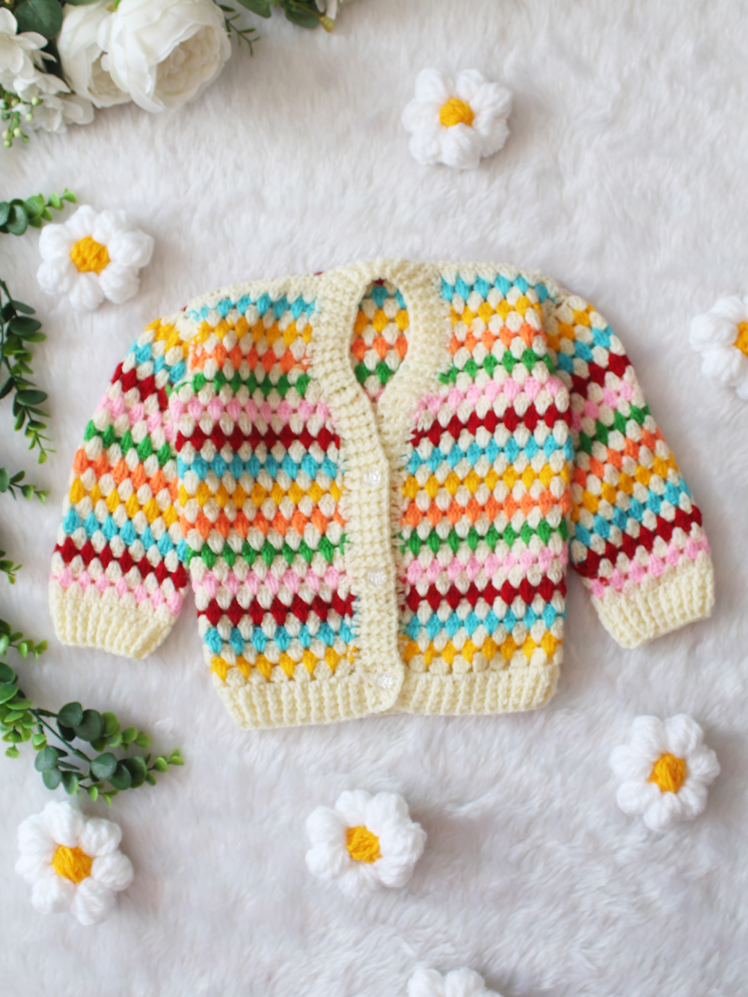 Crochet Toddler Sweater - Multicolor