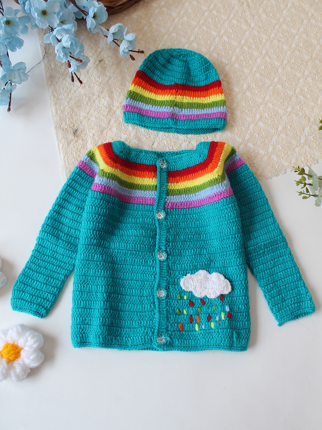 Soft Wool Baby Sweater - Blue