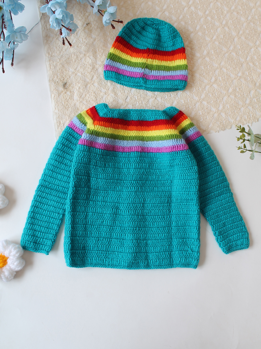 Soft Wool Baby Sweater - Blue