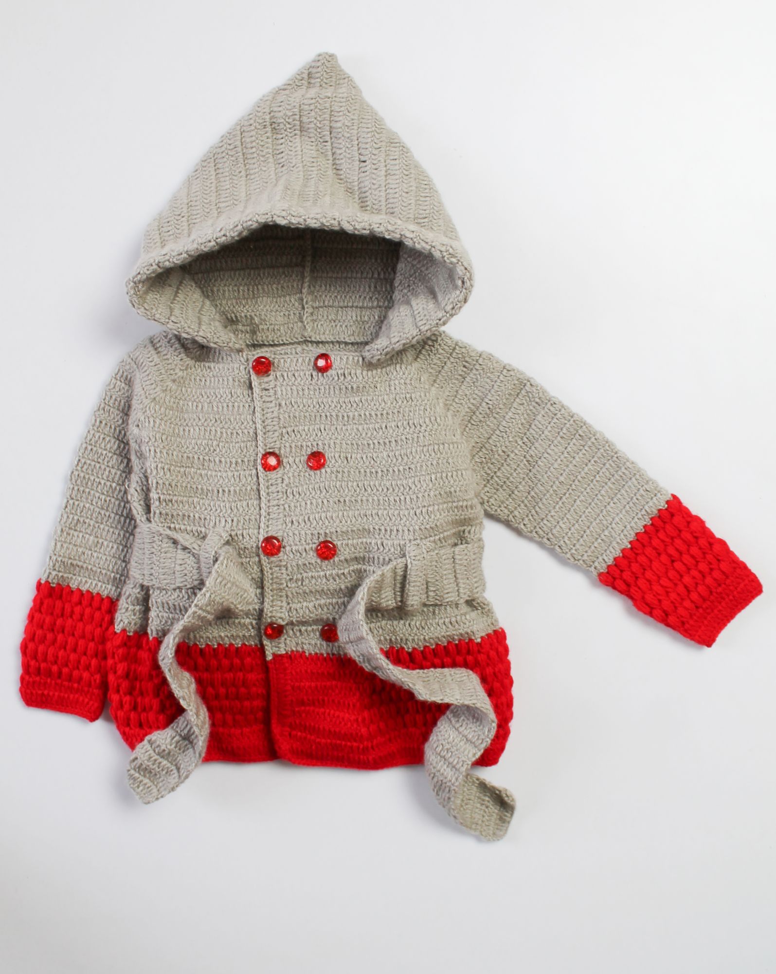 Grey and Red Hood Sweater
