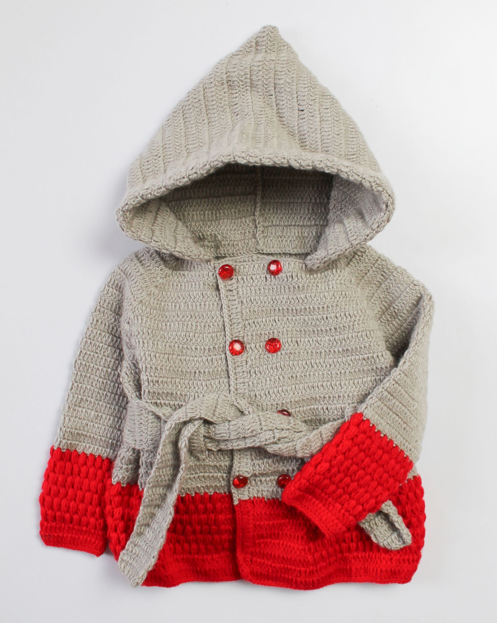 Grey and Red Hood Sweater