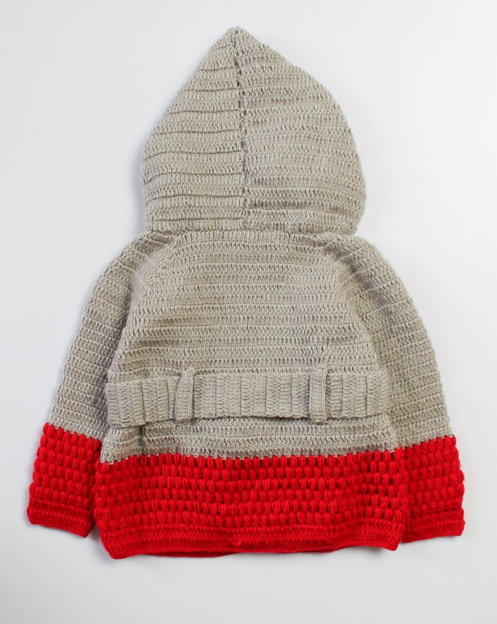 Grey and Red Hood Sweater