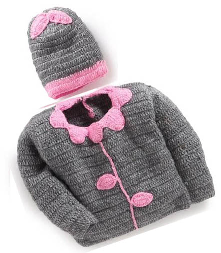 Woonie Handmade Cute Grey Sweater with Cap