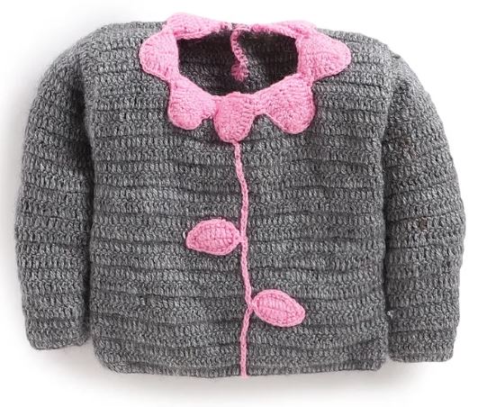 Woonie Handmade Cute Grey Sweater with Cap