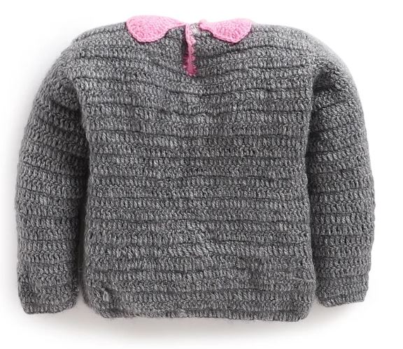 Woonie Handmade Cute Grey Sweater with Cap