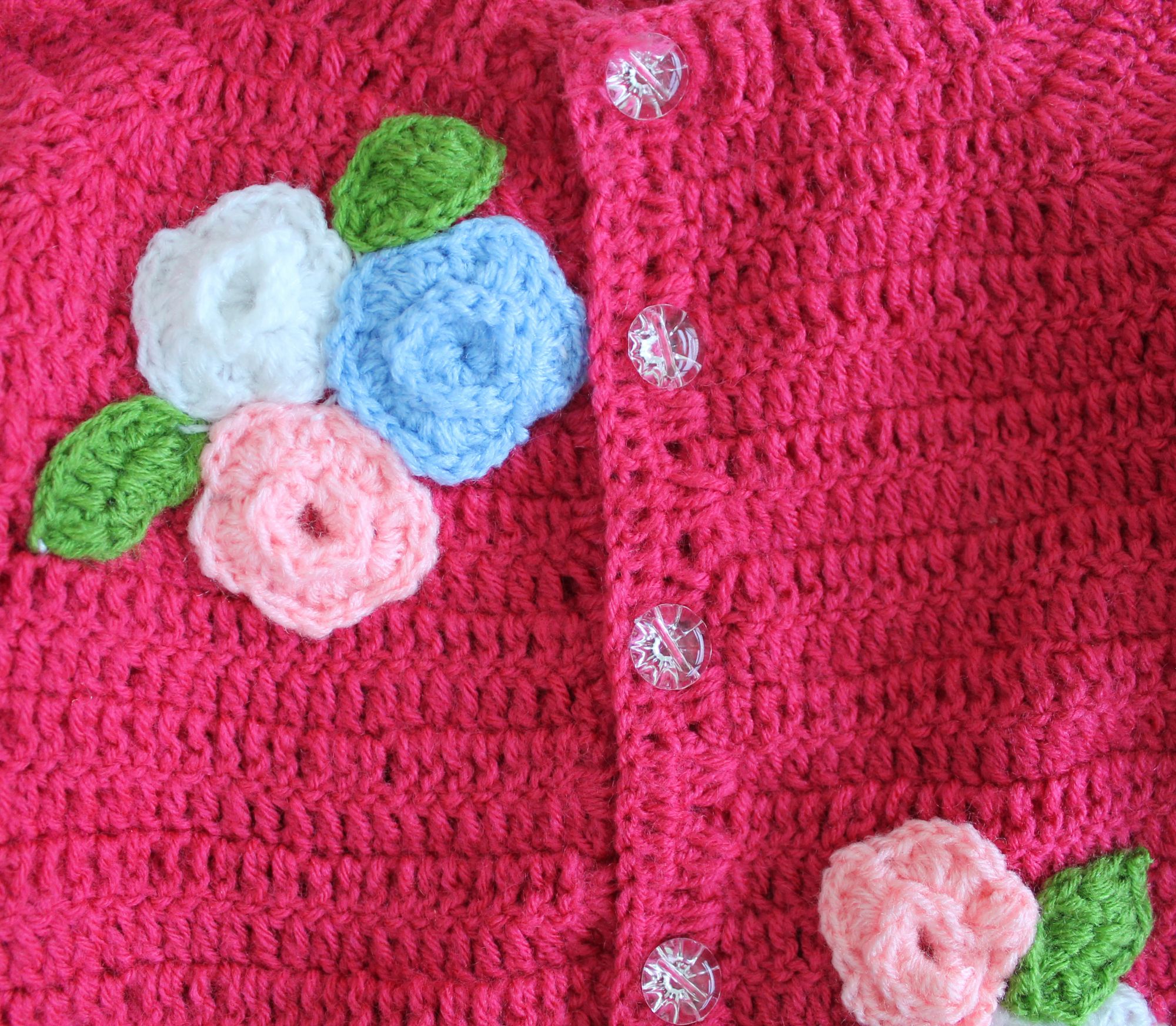 Woonie Full Sleeves Flower Design Sweater - Pink