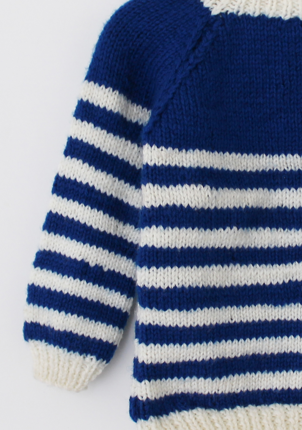 Woonie Full Sleeves Striped Handmade Sweater - Blue