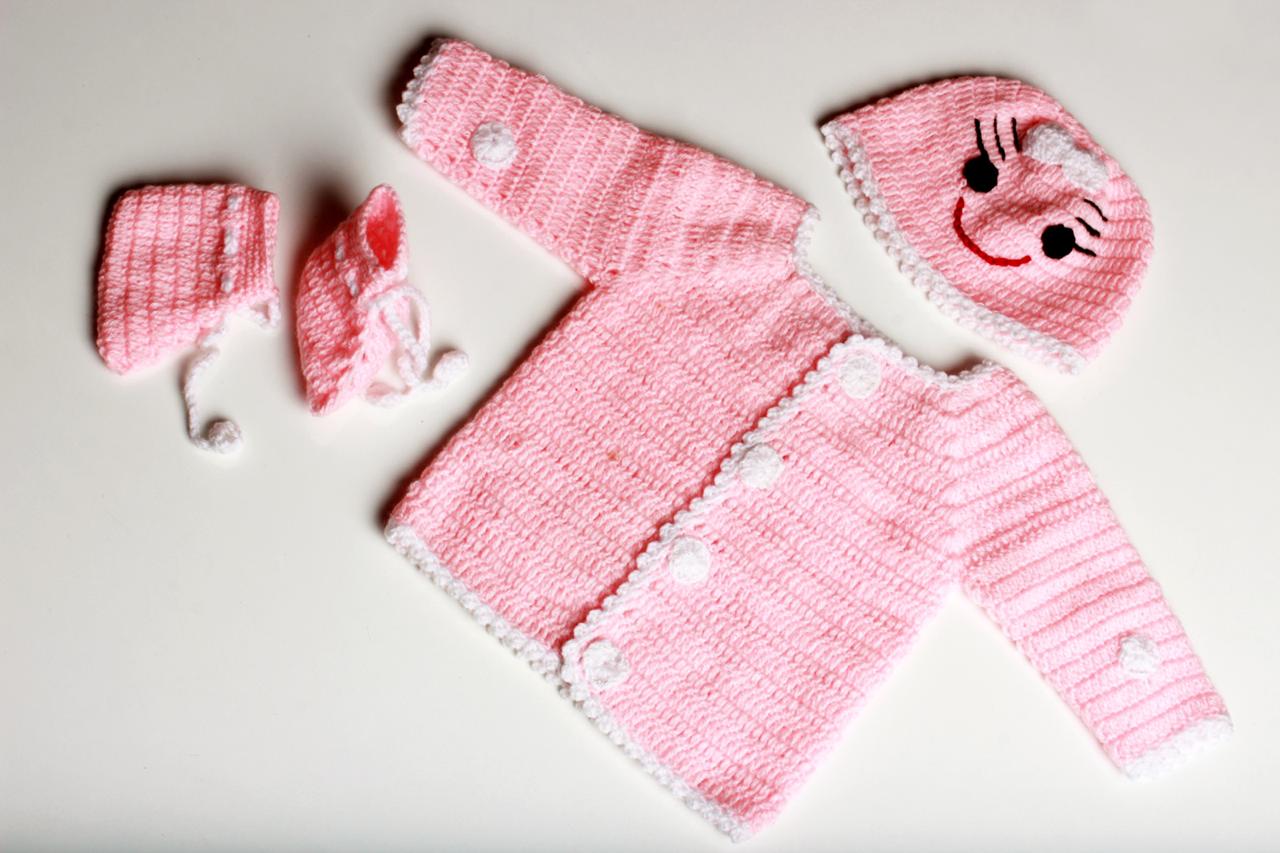 Woonie Handmade Pink Sweater Set