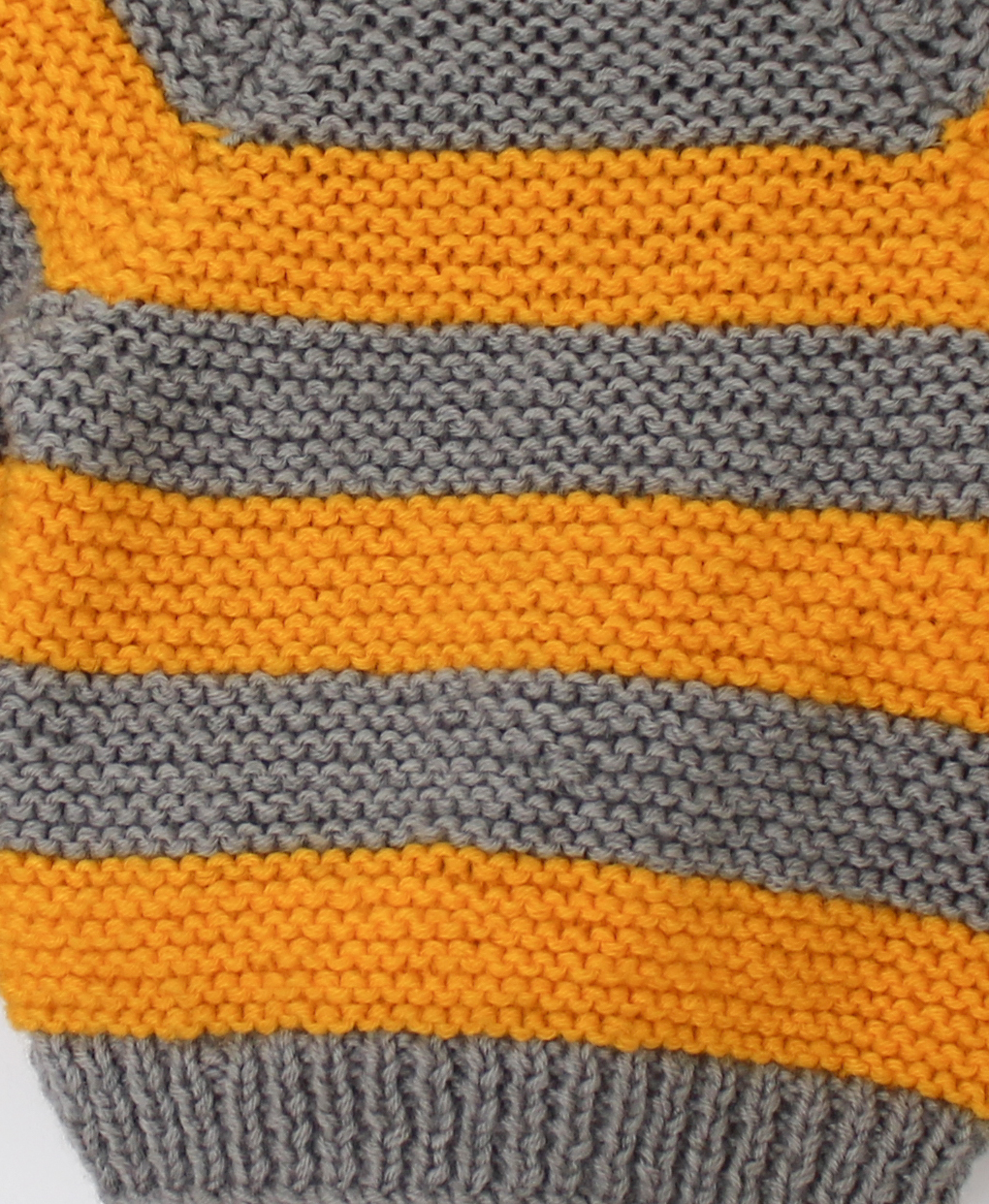Woonie Full Sleeves Striped Handmade Sweater - Grey